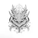 coruja com cruz  tattoo design idea