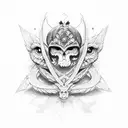 coruja com cruz  tattoo design idea