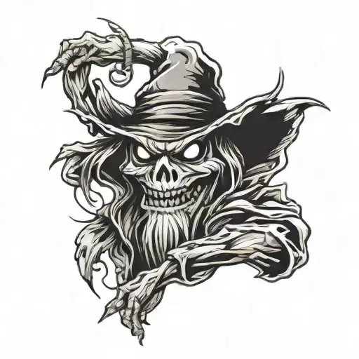 demonic scarecrow tattoo design idea