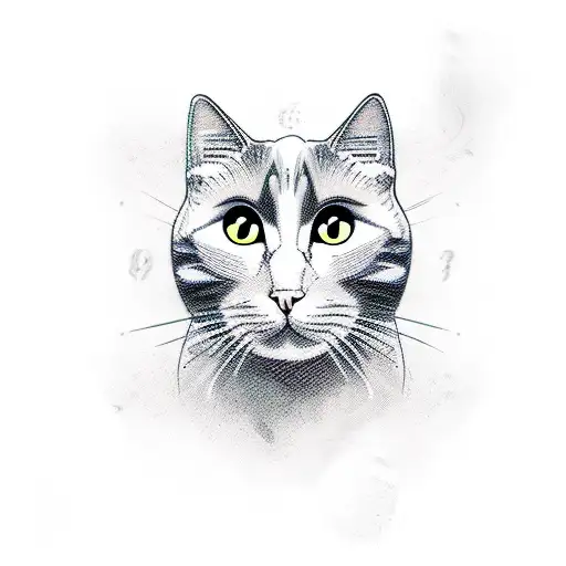 Cat with the word "Chino" hidden in the design tattoo design idea