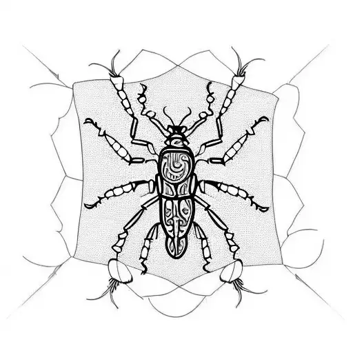A beetle with intricate patterns and designs inspired by Kerala culture tattoo design idea