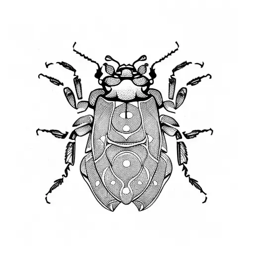 A beetle with intricate patterns and designs inspired by Kerala culture tattoo design idea