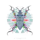 A beetle with intricate patterns and designs inspired by Kerala culture tattoo design idea