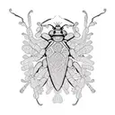 A beetle with intricate patterns and designs inspired by Kerala culture tattoo design idea