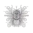 A beetle with intricate patterns and designs inspired by Kerala culture tattoo design idea