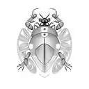 A beetle with intricate patterns and designs inspired by Kerala culture tattoo design idea