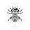 A beetle with intricate patterns and designs inspired by Kerala culture tattoo design idea
