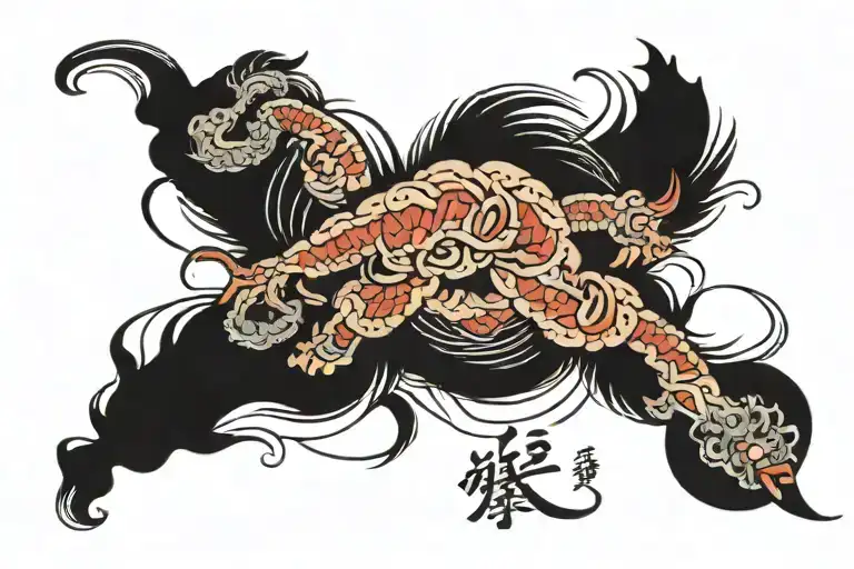 traps going down the back tattoo design idea
