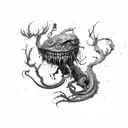 creepy creature tattoo design idea