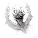 creepy creature tattoo design idea