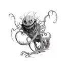 creepy creature tattoo design idea