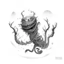 creepy creature tattoo design idea