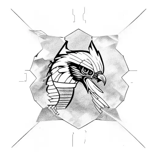hawk wing spread tattoo design idea