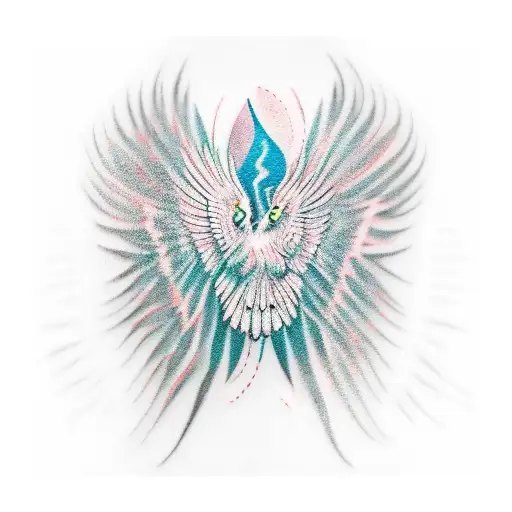 hawk wing spread tattoo design idea