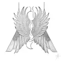 hawk wing spread tattoo design idea