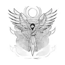 hawk wing spread tattoo design idea