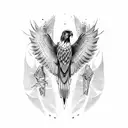 hawk wing spread tattoo design idea