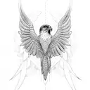hawk wing spread tattoo design idea