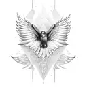 hawk wing spread tattoo design idea