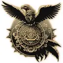 Aztec calendar and pyramid  tattoo design idea