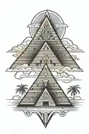 Aztec pyramid tattoo design idea