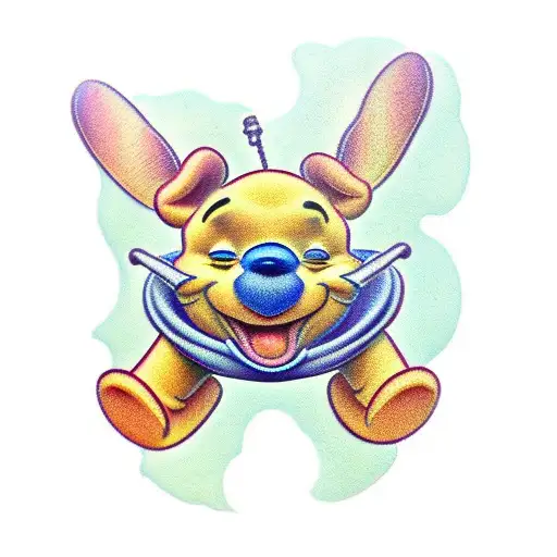 winnie the pooh and color purple tattoo design idea