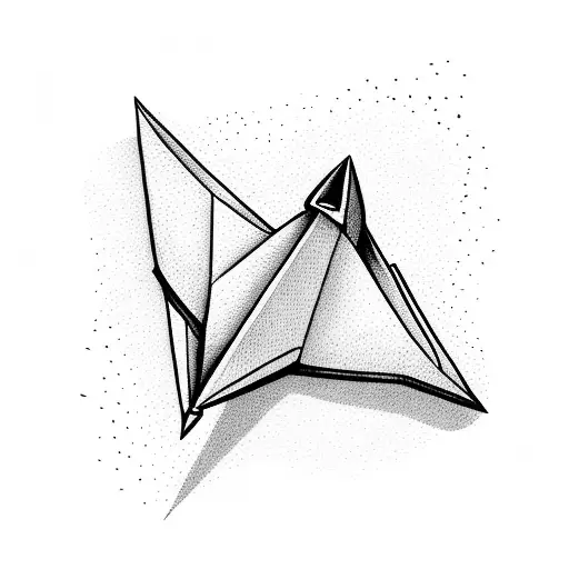 A paper plane folded from a map, with the destination marked on it tattoo design idea