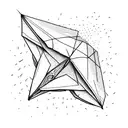 A paper plane folded from a map, with the destination marked on it tattoo design idea