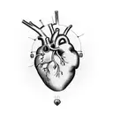Anatomical Heart with mechanical thing tattoo design idea