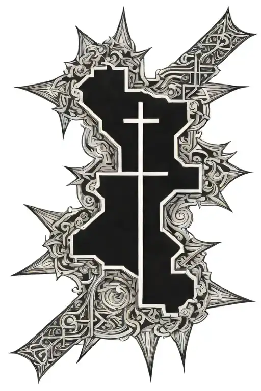 christian orthodox cross tattoo design idea