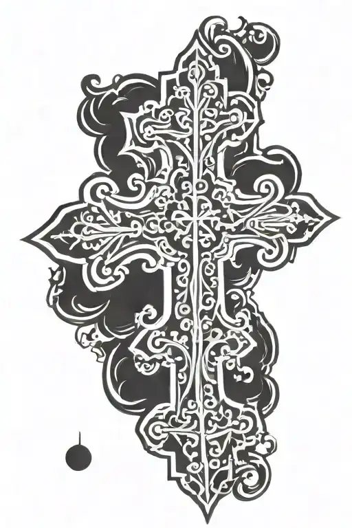 christian orthodox cross tattoo design idea
