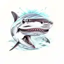 biting shark  tattoo design idea