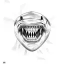 biting shark  tattoo design idea