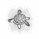 cute turtle and a sea star tattoo design idea