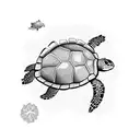 cute turtle and a sea star tattoo design idea