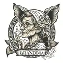 Grandma with a heart tattoo design idea
