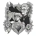 Grandma with a heart tattoo design idea