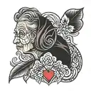 Grandma with a heart tattoo design idea