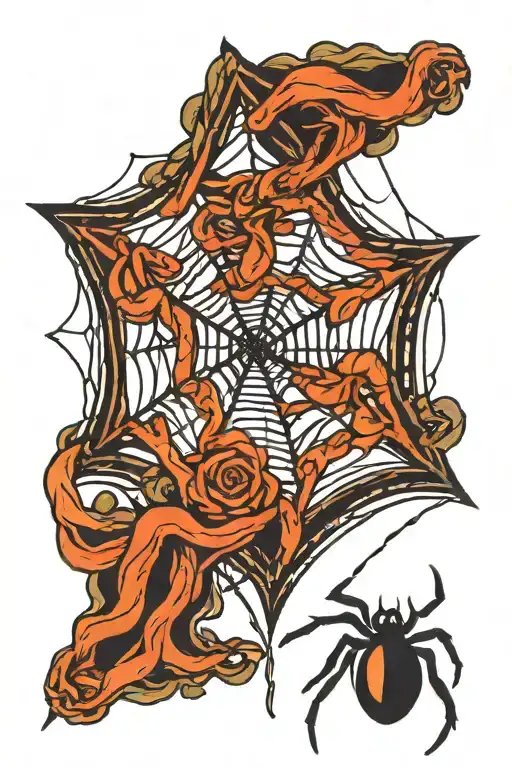spider weaving a web tattoo design idea