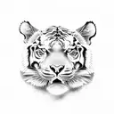 full body rawring tiger tattoo design idea