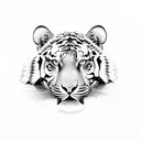 full body rawring tiger tattoo design idea