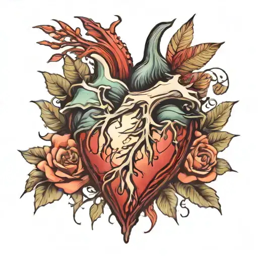 An anotomical heart except it is made out of mountains and valleys that resemble Simi Valley, CA.  tattoo design idea