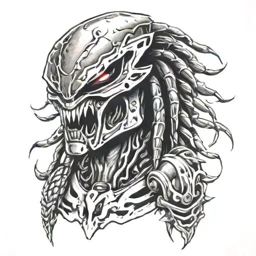 the Predator unmasked tattoo design idea