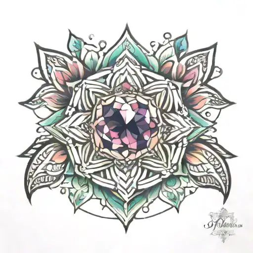 gemstone mandala tattoo tattoo design idea