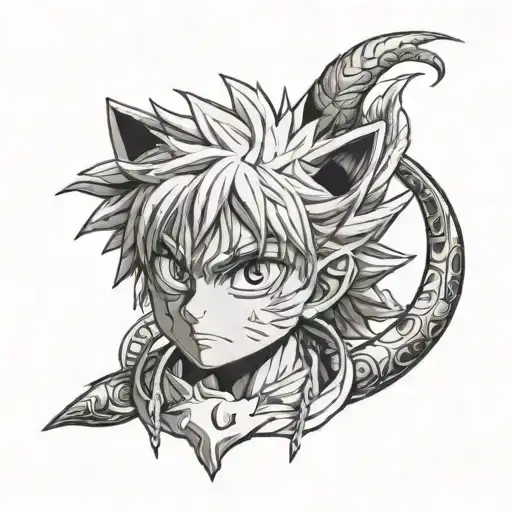 killua Hunter x hunter lightnight tattoo design idea
