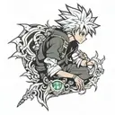 killua Hunter x hunter lightnight tattoo design idea