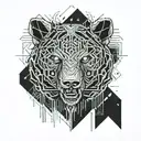 Druid mixed with bear head tattoo design idea