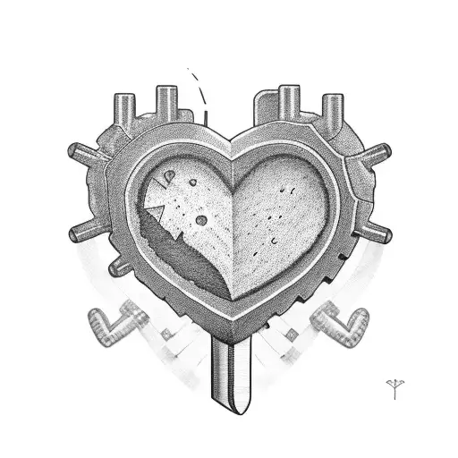 A wrench and a heart intertwined with the message 'Fixing hearts, just like my mom' tattoo design idea