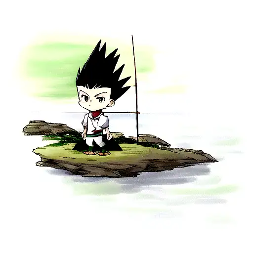 gon from hxh fishing tattoo design idea