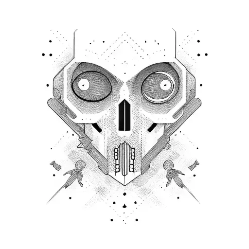 humanoid floating through space tattoo design idea